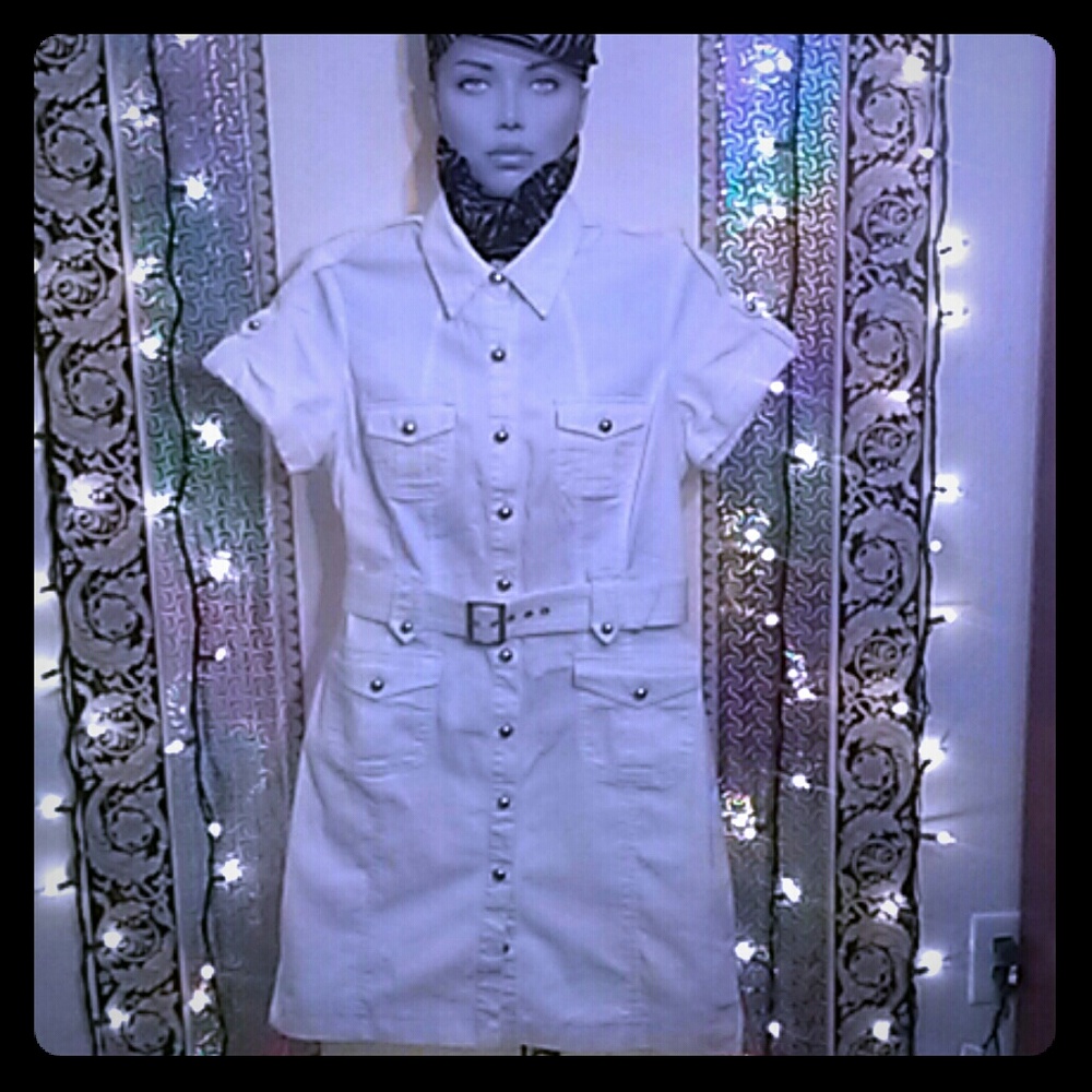 White Sharagano skirt dress